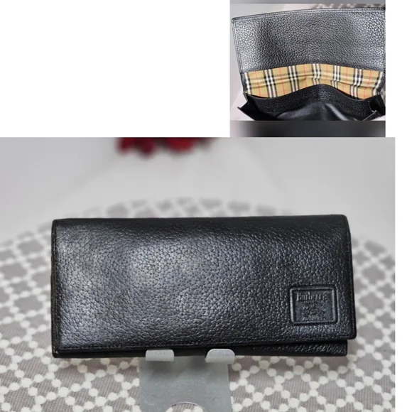 ❤️EUC Burberry Unisex leather Long Wallet - Picture 1 of 14